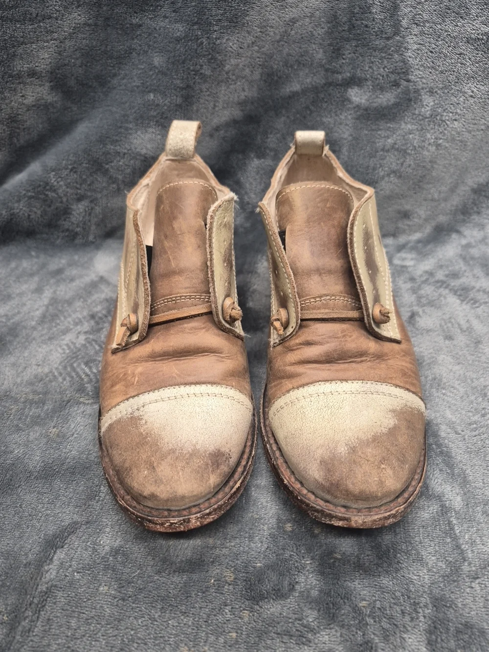 Freebird Mabel Women’s US 7 Shoes Brown Tan Leather Cap Toe Slip On Oxfords - Picture 2 of 15